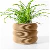 MUGALAB - Vaso di Design Maro, PLA Ecologico, Disponibile in 6 Colori, 4 Dimensioni (9-12-14-16cm), Moderno ed Ecosostenibile, Texture Ondulata, Made in Italy (Arachide, 9cm Diametro)