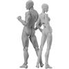 Sonhomay 2 pezzi Manichino Artisti Disegno Figura Stop Motion con Giunti Modello Corpo Umano per Schizzi Pittura Decorazione Maschio e Femmina