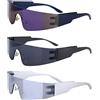 Vegena Occhiali Da Sole Senza Montatura: 3 Paia Di Occhiali Futuristici, Occhiali Veloci Rave, Per Giochi Di Ruolo E Feste Di Carnevale (Nero/Grigio, Argento/Bianco, Nero/Blu)