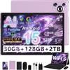 Dghrti Tablet Android 15, 30GB RAM 128GB ROM+TF 2TB Espandibile [10 Pollici, 8000mAh] O
