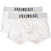 Dirk Bikkembergs Boxer Uomo Bikkembergs Confezione 2 Boxer Cotone elesticizzato Elastico a Vista Underwear Articolo BKK1UTR10BI bi-Pack Trunks, White, XL - EU XL - US L - FR 5