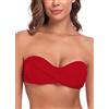 Ocean Blues Costumi da Bagno Rossi da Donna Senza Spalline per Donne Top Bikini a Fascia Tie Back Halter Top Costume da Bagno Size Small
