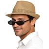 Zylioo 2XL XL L Cappello Fedora di Paglia, Cappello Cubano a Tesa Corta per Testa Grande, Cappello Trilby Estivo Impacchettabile per Viaggi al Mare, XL/XXL