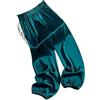IKFGTJRE Pantaloni Estivi da Donna in Seta Ghiaccio Pantaloni A Campana in Seta Acetato Ghiaccio Fresco Estivo for Le Donne alla Zuava in Raso Larghi Lisci for per Viaggiare(Peacock Green Full,L)