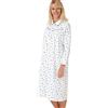 Marlon Womens Candace Brushed Cotton Printed Peter Pan Collar Nightgown Camicia da Notte, Nina Blu Oceano, 20-22 Donna