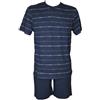 RAGNO Pigiama Uomo Corto Maglia Mezza Manica Collo Serafino Davanti in Maglina di Cotone Articolo U888ND, B89F Fantasia Naval accademy Nodi, Taglia 52