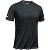 TACVASEN Maglietta Running Uomo Magliette Uomo Manica Corta Maglia Calcio Asciugatura Rapida Sport T-Shirt con Strisce Riflettenti Maglietta Nero, XL