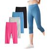 Domee Leggings 3/4 Pantaloni Corti Estivi Bambina Pacco da 4 Nero + Grigio + Rosa Rossa + Blu Navy 7-8 Anni (Taglia Produttore 140)