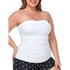 Ocean Blues Tankini da donna senza spalline, con controllo della pancia, solo top