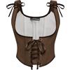 SCARLET DARKNESS Corsetto rinascimentale da donna, con lacci, bustino sottoseno, vintage, medievale, marrone scuro, 40