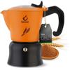 FOREVER Miss Moka Orzì - 2 Tazze | Caffettiera Moka per Caffè d'Orzo | Macchina da Caffè in Alluminio Alimentare con Microfiltro | Con Guarnizione in Silicone e Coperchio Trasparente