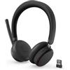 Lenovo Dual-Mode Wireless ANC Headset 6550 USB-A certificate Teams, cuffie Bluetooth 5.3 con ANC ibrida, ENC AI e busy light 360°, per ufficio e smart working