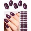 Wahrshei Unghie Gel Adesive UV | Viola Prugna Smalto Adesivo Gel UV | 20 PCS Pellicola per Unghie Autoadesiva | Adesivi per unghie in gel, Impacchi di Smalto Gel per Unghie