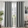 TOPICK Tende Oscuranti per Interni 2 Pezzi L 140 x A 260 cm Curtains Oscurante Tende per Soggiorno e Camera da Letto Termiche Isolanti Anti-Rumore con Anelli Moderne, Grigio Chiaro