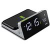 Braun Sveglia digitale display LCD VA, Base per ricarica rapida Qi Wireless 10W, Regolazione automatica della retroilluminazione, Sveglia con segnale acustico, grigio, modello BC21GEU.
