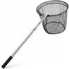 FashionCha Guadino Pesca Telescopico e Pieghevole con Manico Lungo, Fiume, Nero, Rete a maglie fini, Asta bianca, Lunghezza totale 3 metri, 50cm
