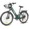 SAMEBIKE Bici Elettrica RS-A01 Pro 26 Pollici Verde Oliva | Motore 250W Batteria 36V 15Ah | Autonomia 55-110 km | Cambio 7 Velocità | Bici Elettrica All-Terrain per Città e Campagna
