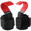 DFGRGRV Ganci Palestra 2 ganci for sollevamento pesi con fasce for polsi, cinghia for barra manuale, ganci for trazioni, potenziamento della potenza, palestra e fitness(Black-2pcs)