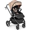 Kidnort Isbjörn Passeggino Leggero Reversibile Pieghevole fino a 22 kg con Seduta Fronte Mamma e Strada Schienale Reclinabile Ruote Grandi Ammortizzate Cintura a 5 Punti Accessori Inclusi Beige