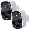 HITELLARCAM Telecamera di sorveglianza 2K, batteria esterna, 2,4/5 GHz, doppia banda Wi-Fi con memoria cloud gratuita, rilevamento del movimento AI, visione notturna a colori, audio a 2 vie, IP66, per