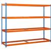 Simon Rack Scaffale metallico, 2000x1500x600 mm, 400 kg Punto Flessione, 4 Livelli, Scaffalatura Stoccaggio, Scaffalatura Industriale, Blu/Arancione - SimonWorkshop