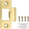 PATIKIL Piastra Battuta Serratura Porta 2-3/4, 1Pz Piastra Sblocco a T Acciaio Inossidabile, Piastra Posteriore Porta con Viti per Uso Porta Interna Esterna (Foro Grande), Oro