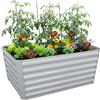 Relaxdays RelaxRelaxdays Aiuola rialzata, metallo zincato, fiori, piante e ortaggi, HLP: 60x120x60 cm, rettangolare, grigio chiaro