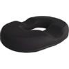S SUMEX Sumex S Cuscino rotondo con memory foam, ideale per emorroidi, gravidanza, dolore al coccix, per ufficio, casa, auto, viaggio, nero, anello 43 x 34,5 cm