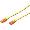 DIGITUS - Cavo patch Cat-6, 2 m, schermatura UTP, cavo CCA, guaina in PVC, colore: Giallo, Cat-6 - 2 m, Cavo patch - U-UTP - PVC - CCA