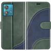 BoxTii Cover per Motorola Edge 40 Neo, Custodia in PU Pelle Portafoglio, Magnetica Cover a Libro con Slot per Schede per Motorola Edge 40 Neo, Verde