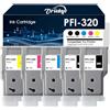 Oritdge PFI-320 Cartuccia d'inchiostro 300ml per Canon PFI-320MBK PFI-320BK PFI-320C PFI-320M PFI-320Y Sostituzione per Canon ImagePrograf TM-200 TM-205 TM-300 TM-305(Nero opaco, Nero, Ciano, Giallo, Magenta)