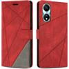 SONWO Cover per Honor X5 Plus, Flip Caso in PU Pelle Case Cover Custodia con Slot per Schede e Supporto Stand per Honor X5 Plus, Rosso