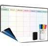 MCCORL 42×28cm Lavagna Bianca Pianificazione la Mensile Famiglia da muro, Adesiva Lavagna Cancellabile Calendario Settimanale, Memo da Parete, Agenda Famiglia, Pianificare I Pasti - in Italiano