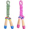 OTraki 2 Pezzi Corda per Saltare Bambini, 2.5M Regolabile Jump Rope Corda da Saltare con Manico in Legno Jumping Rope per Bambini Adulti e Donne Uomo per Fitness e attività all'Aperto (Blu+Rosa)