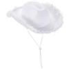 OZYILIAN Cowboy/Cowgirl Cappello da cowgirl da donna, unisex, per feste, costume da cowgirl, Bianco-1, Taglia unica
