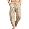 MEDUOLA Pantaloni in Lino Cotone Uomo Harem Y2K Taglio Curvo Pantaloni Casual Leggero Baggy e Ampi con Tasche per Spiaggia Estate
