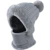 JNGUOSICN Cappello invernale caldo da donna 3 in 1 da donna sciarpa pelosa cappello maschera invernale caldo peluche berretto in velluto berretto lavorato a maglia berretto con paraorecchie cappello morbido da
