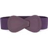 Allegra K Cintura elastica in ecopelle a forma di 8 con fibbia ad incastro per donna, Viola, Fit Waist Girth:37/93.5cm-49/124cm