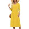Heymoments Abito estivo con scollo a V e maniche a volant, A05-giallo, L
