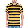 COSAVOROCK Maglietta a Righe Uomo Camicia in Cotone a Maniche Corte, Giallo & Nero, M