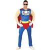 FIESTAS GUIRCA | Costume Beerman Adulto - Mantello, Cintura, Tuta e Porta Lattine - Costumi da Supereroi e Cattivi per Addio al Celibato, Feste della Birra e Bevande - Uomo - Blu e Rosso