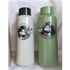 Starbucks Disney Coppia Bicchiere Bottiglia Acciaio Inox 16oz Bianco Verde Ti...
