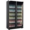 Ristoattrezzature Modello: 95675060153366,Frigo vetrina bibite verticale refrigerata 2 ante in vetro nera +0 +10 °C 690 lt 114x65x202h cm