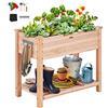 VEVOR Fioriera Rialzata da Giardino Esterno con Ripiano in Legno 86 x 46 x 76 cm per Coltivazione di Piante Orto Erbe, Orto Rialzato con Ripiano in Legno da Esterno Aiuola Sopraelevata Piante Ortaggi