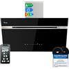 KKT KOLBE A+++ cappa aspirante 90 cm 782 cbm/h convezione aria di scarico senza testa | nero argento inox | vetro | ricarica automatica | Smart WiFi App Wi-Fi | SensorTouch | RGBW LED | AURORA9005SE