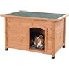 Relaxdays Cuccia per cani, legno, HxLxP: 58,5 x 85 x 53 cm, arancione/verde | Tetto apribile impermeabile, per esterni
