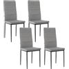WOLTU Sedie Sala da Pranzo Set di 4, Sedie da Cucina, Sedia da Pranzo con Schienale Alto, Senza Braccioli, per Soggiorno, Sala Reception, Sedie in Velluto con Gambe in Metallo, Grigio scuro,