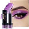 Lestpola Viola ombretto Stick Paillette, Metallico Ombre a Paupiere Bastoncino, Lunga Durata Waterproof, Silky Texture Ombretti, Highly Pigmented Facile da Usare Matita Occhi, Trucco Donna-08