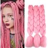 Dcbaboo Extension per Treccine Africane 60cm Extension Capelli Finti per Treccine Africane Trecce Capelli Sintetici Kanekalon 3 Ciocche 300g Ombre Jumbo Braiding Hair, Rosa Rossastro