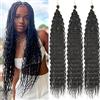 Mscat 24 Inch Ocean Wave 3 Pack Crochet hair Extexsions Long Braids Deep Wave Synthetic Hair Braiding Hair for Black Women 1B#